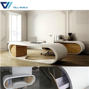 Acrylic Solid Surface Artificial Stone Modern High End Customized Office Desk