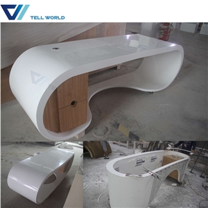 Acrylic Solid Surface Artificial Stone Modern High End Customized Office Desk