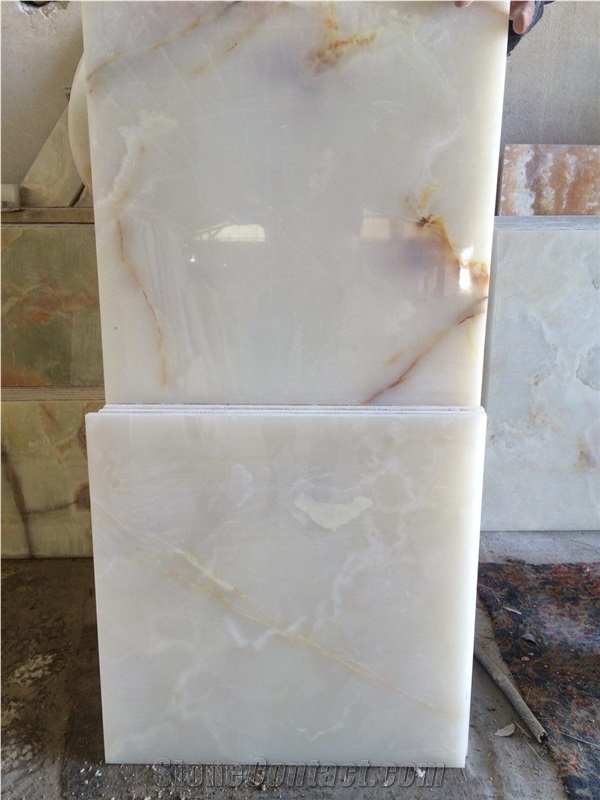 Persian White Onyx Blocks- Onice Bianco- White Snow Onyx
