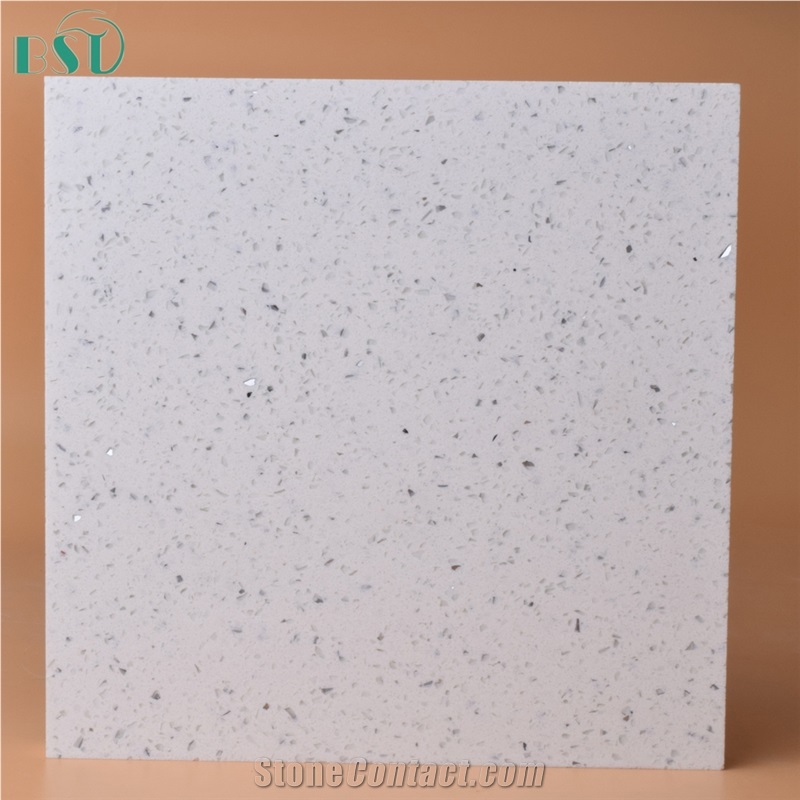 Factory Price White Sparkle Quartz Stone Sheet