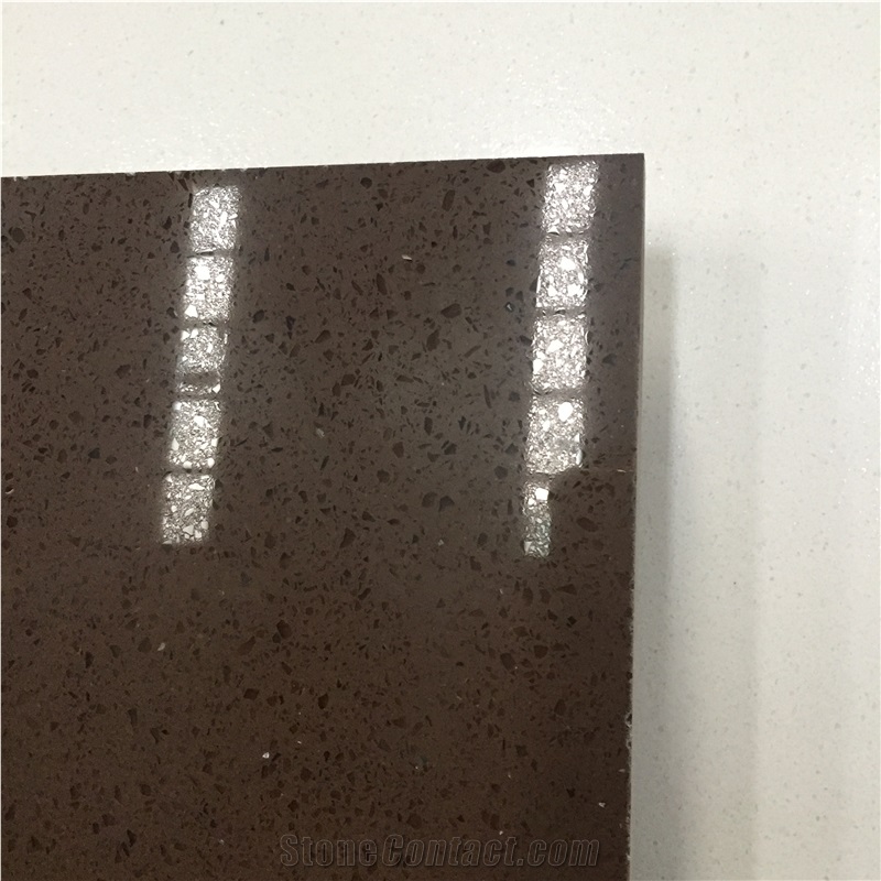 Galaxy Artificial Stone Quartz in Brown More Durable Than Granite