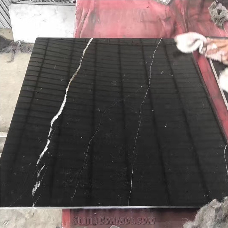 12”X12”(30x30cm)Polished China Chinese Black Nero Marquina Marble Floor Tile,Oriental Black Marble Wall Tile,Black White Marble Tiles Cheap Price