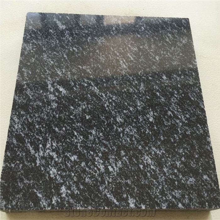 Silver black granite