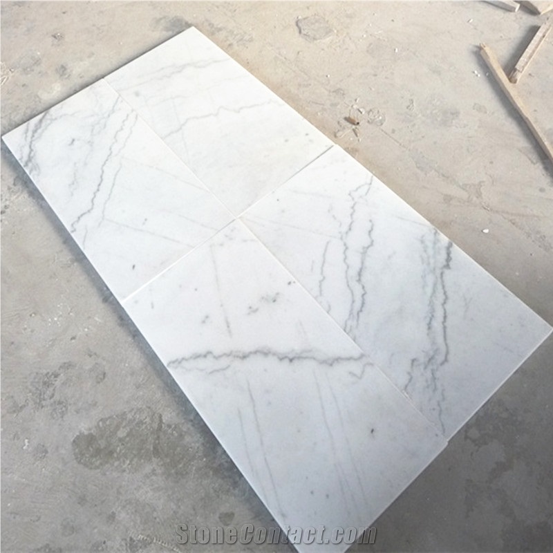 Polished Grade A Quality Bianco Carrara White Marble 300x600 Flooring Tile White Marble With Gray Veins Guangxi White Marble Bathroom Tile 12 X24 From China Stonecontact Com