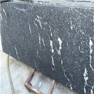 Virginia Mist Black Granite Slab Tile,Jet Mist Granite,Silver Black Granite Tile,Snow Gray Granite Floor,Silver Gray Granite Slab,Cloudy Black Granite