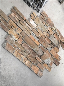Rusty Quartzite Cement Culture Stone, Wall Cladding , Thin Stone Veneer, Exposed Wall Stone, Stone Wall Decor, Ledge Stone , Split Face Culture Stone