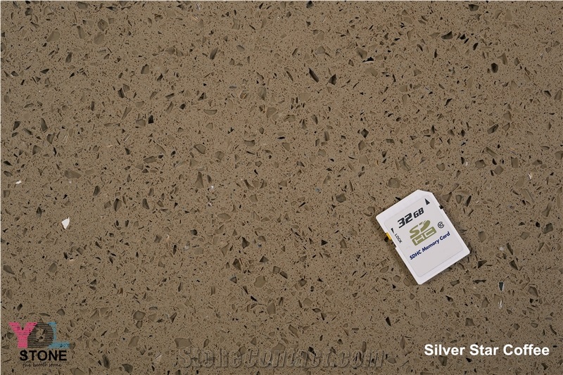 Slive Star Coffee Quartz Stone,Engineer Stone Slabs & Cut-To-Size,Tile