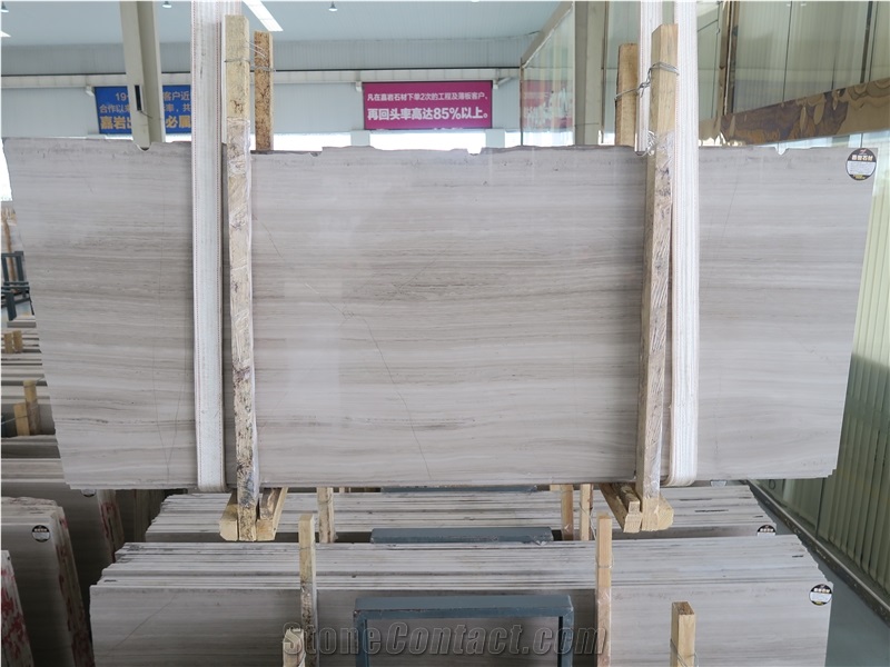 China High Quality Wood Marble Supplier Wooden Marble Quarry Owner White Wood /Chenille Light Gray Serpeggiante Marble Slab