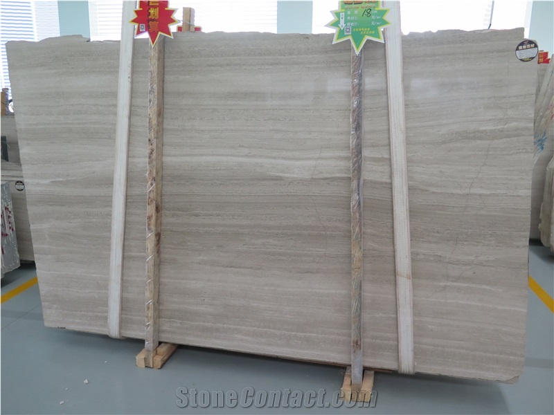 China Wood Marble Quarry Owner High Quality Wood Veins Marble Blocks,Slabs,Tiles Supplier New Update Wooden White Slab 1.8cm