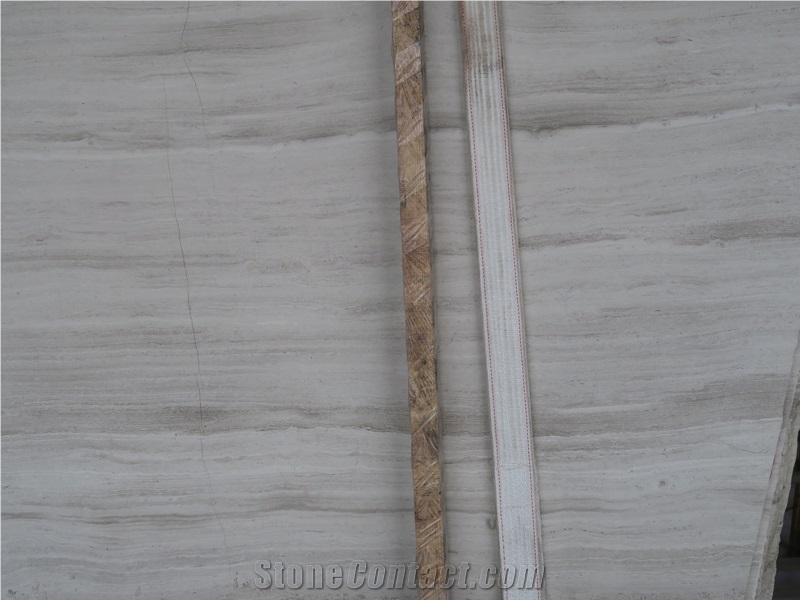China Wooden Marble Quarry Owner Polished 1.8cm Thickness White Wood Grain Marble Sfj30028