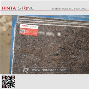 Angola Black Antique Granite Dark Brown Stone with Blue Shining Dots Point Tiles Slabs