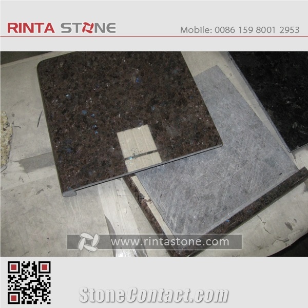 Angola Black Antique Granite Dark Brown Stone with Blue Shining Dots Point Tiles Slabs