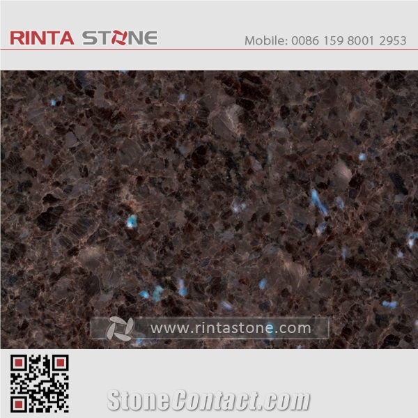 Antique Brown Granite Dark Brown Stone with Blue Shining Dots Point Tiles Slabs