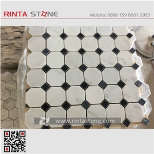 Ariston White Marble Stone Mosaic Tiles Rounded / Quadrangle / Sqare /Rectangle /Pentagon / Hexagon / Sexangle / Octagon / Irregular Shape