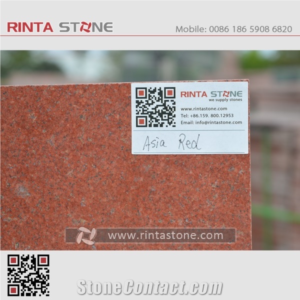 Asia Red Granite China Natural Colour No Dyed / No Painted Dark Red Stone