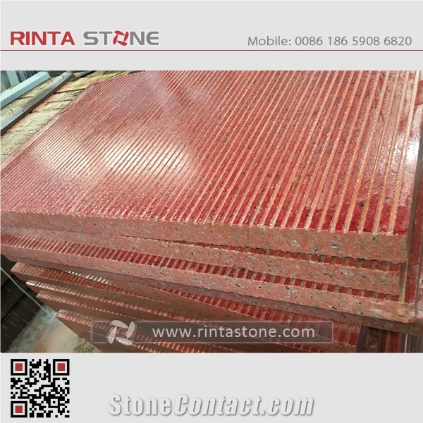 Asia Red Granite Chinese Natural Colour No Dyed / No Painted Dark Deep Red Stone for Blind People