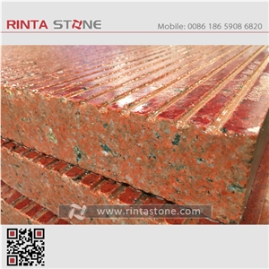 Asian Red Granite China Natural Colour No Dyed / No Painted Dark Deep Red Stone for Blind Person