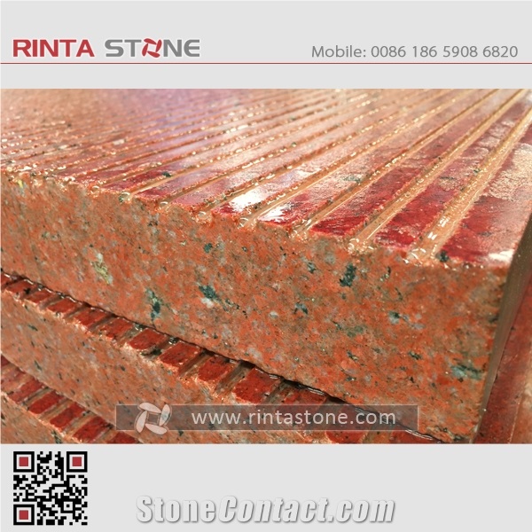 Asian Red Granite Chinese Natural Colour No Dyed / No Painted Dark Deep Red Stone for Blind Person