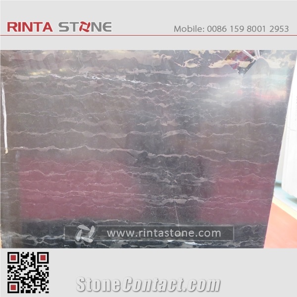 Black Roma Marble with Gold Golden Lines Veins Grains Natural Stone