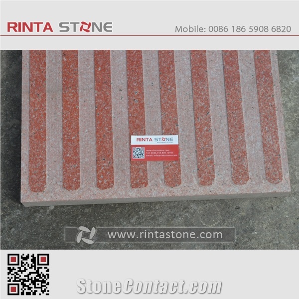 China Red Granite Chinese Natural Colour No Dyed / No Painted Dark Deep Red Blind Stone for Street Paving Curbstone