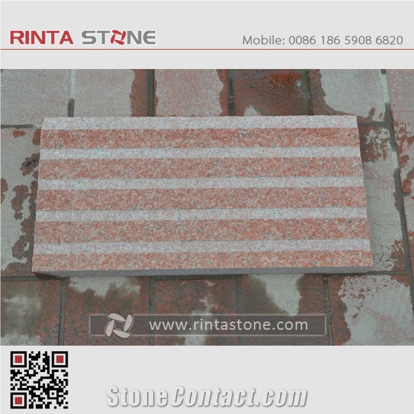 China Red Granite Chinese Natural Colour No Dyed / No Painted Dark Deep Red Blind Stone for Street Paving Curbstone