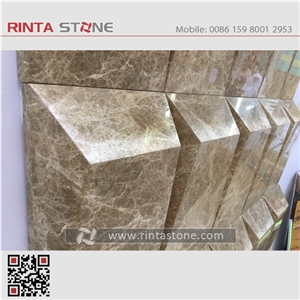 Emperador Light Yellow Buff Beige Coffee Colour Marble Natural 3d Stone Wall Cladding