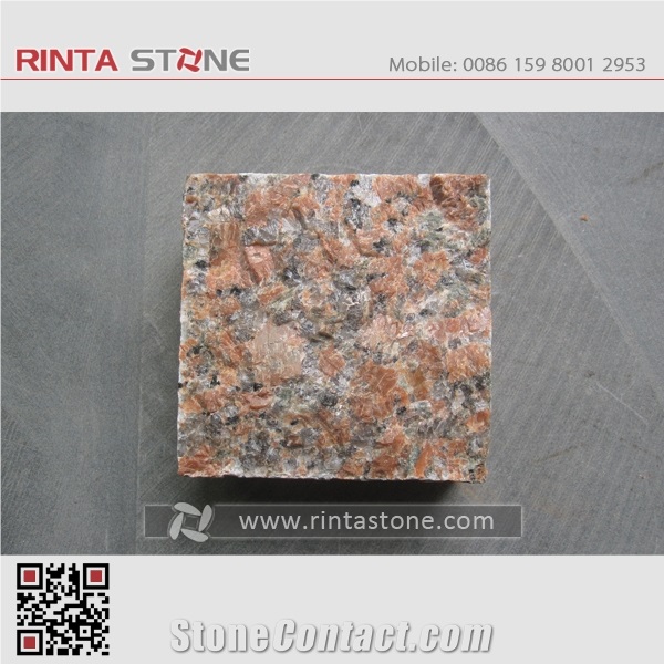 Maple Red Granite G562 China Chinese Natural Dark Red Stone Cubestone Paving