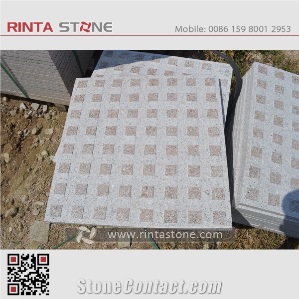 Marry Red Granite New Rosa Spring Natural Beige / Buff Stone Tiles for Blind Person