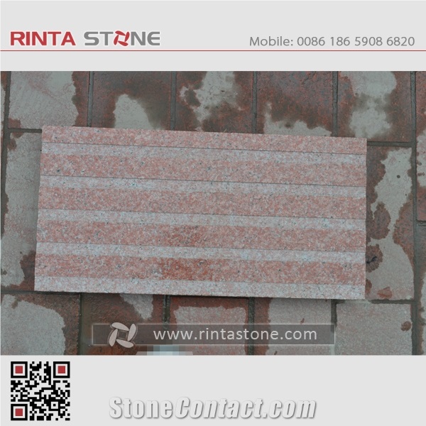 Natural China Red Granite Chinese Nature Colour No Dyed / No Painted Dark Deep Red Stone for Blind Person