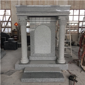China Factory Supply Gray Granite Cemetery Mausoleum Crypts