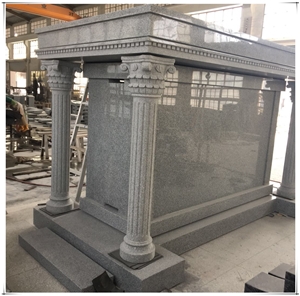China Factory Supply Gray Granite Cemetery Mausoleum Crypts