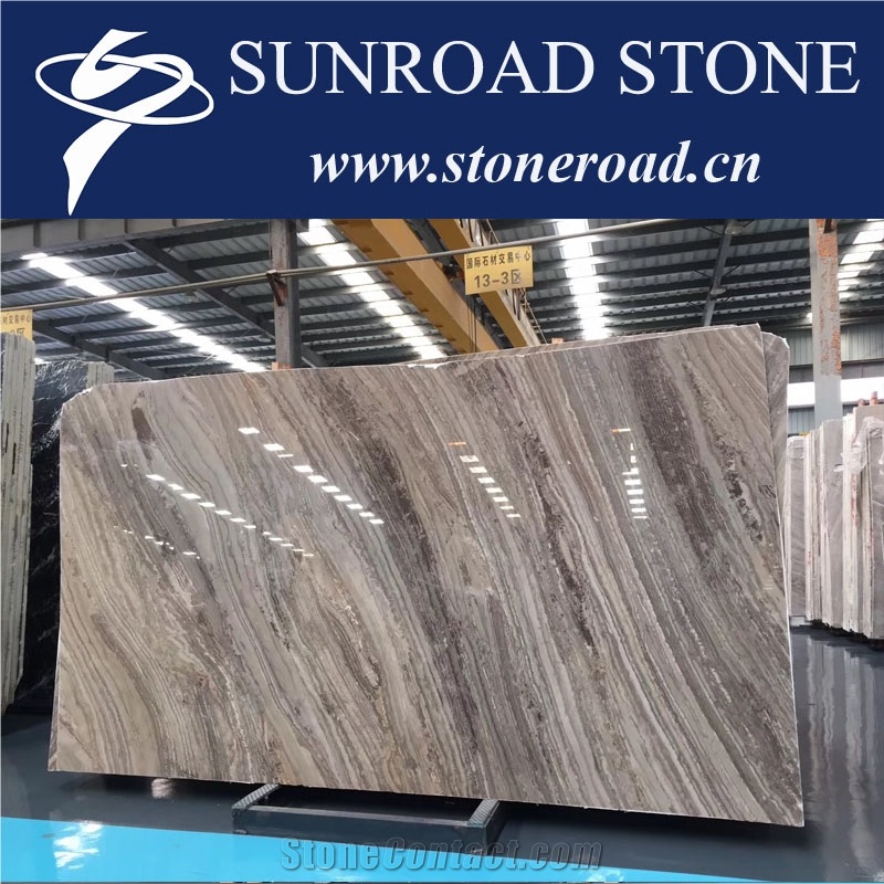 Kylin Wooden Marble with Brown Straight Veins, Brown Vein Marble