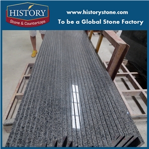 G654 Padding Dark Black Granite Countertops,China Black Granite Kitchen Tops,Cut-To-Size