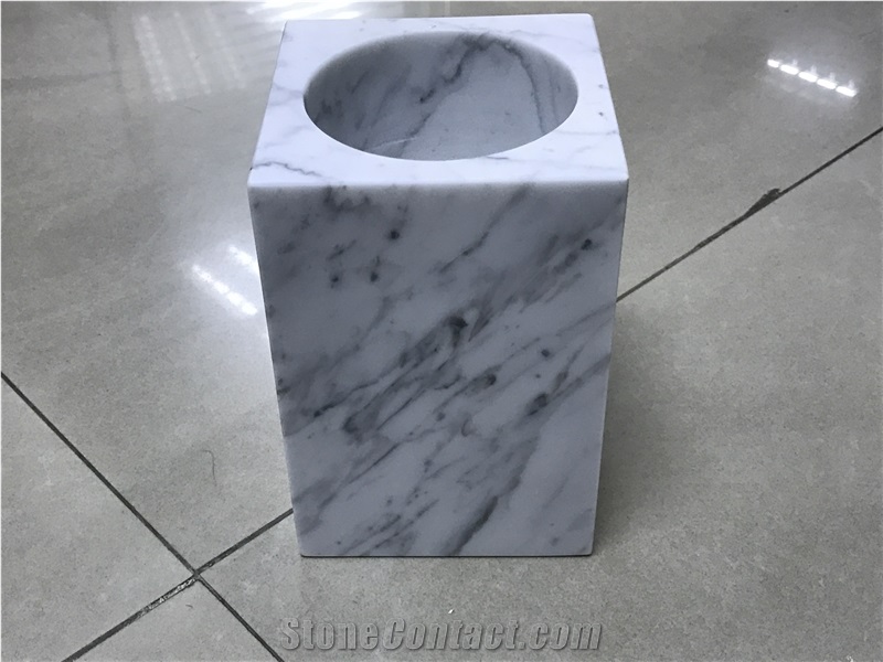 Carrara White Candle Holders/Chinese Carrara White Marble/Carrara White Candlestick
