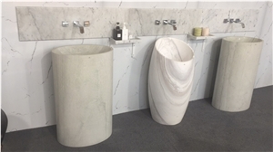 Carrara White/China Carrara White/White Marble/Carrara White Pedestal Basins/ Carrara White Bathroom Sinks