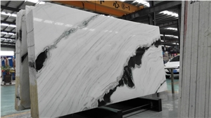 China Panda White Marble Tile&Slab,Black Strong Arabescato Vein Tile&Slab,Polished for Feature Wall,Bookmatch,Cover,Hotel Floor,Tv Set,Cladding