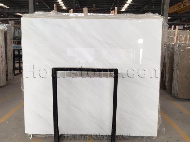 China Pure White Marble Polished Big Slabs,Natural Building Stone for Indoor Interior Decoration, Manufacturer Supply for Hotels, Shopping Mall