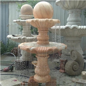 Cheap Nature Stone Sculpture Water Garden Granite Fountain Ball in Outdoor