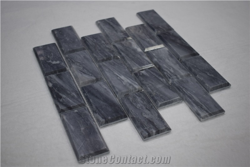 Chinese Polished Stone Cloudy Grey Marble Mosaic for Kitchen Floor and Wall