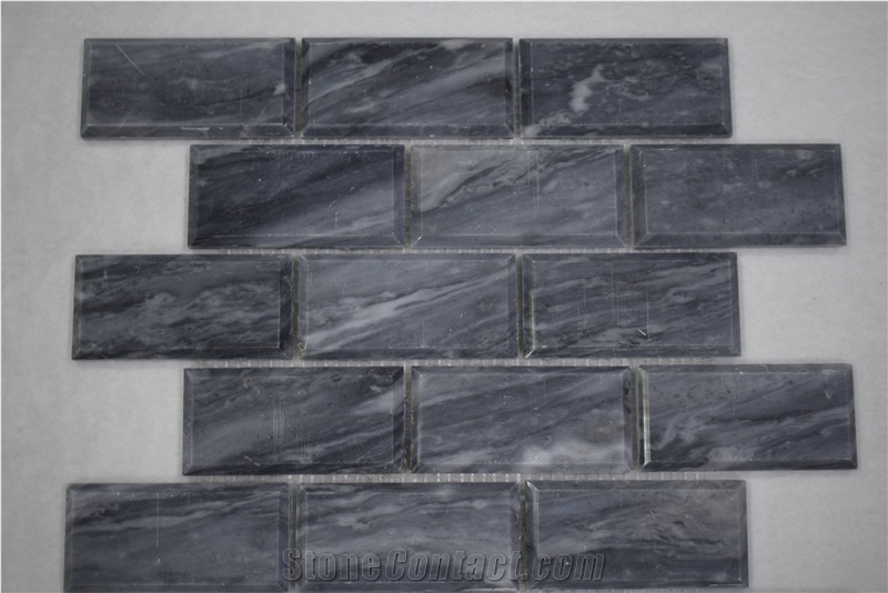 Chinese Polished Stone Cloudy Grey Marble Mosaic for Kitchen Floor and Wall