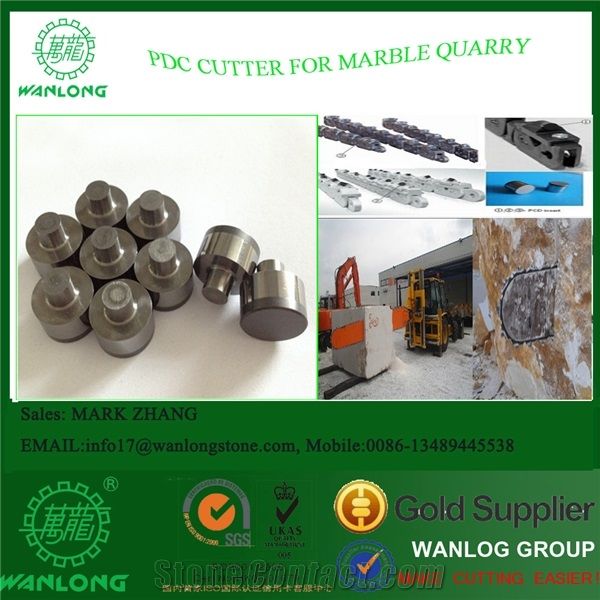 Chinese Pdc Cutter for Chain Saw Machine, It is for Cutting Marble Quarry, Installed on Fantani Chain Saw Machinery