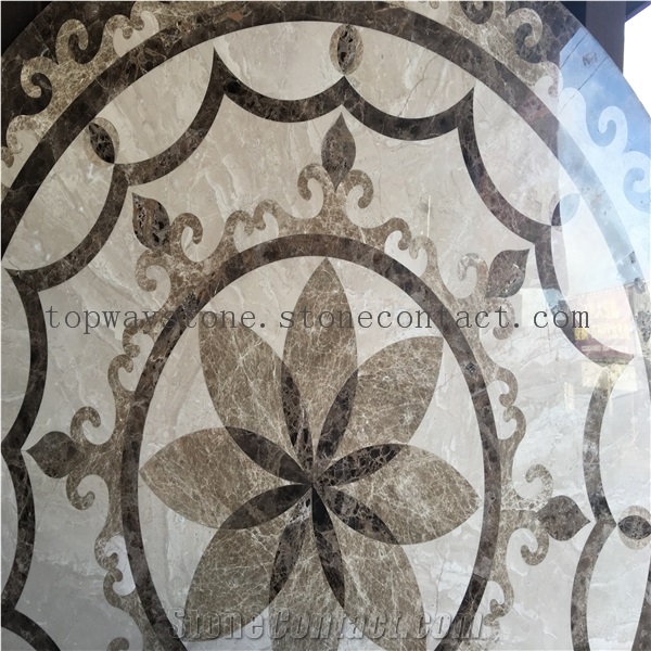 Cheap Polished Round Water Jet Medallions Inlay Flooring Tiles&Customized Marble Pattern&Decorated Hotel Lobby and Hall Tiles