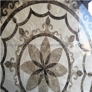 Cheap Polished Round Water Jet Medallions Inlay Flooring Tiles&Customized Marble Pattern&Decorated Hotel Lobby and Hall Tiles