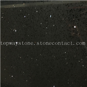 Crystal Black Quarz,Artificial Stone Slabs/Tiles/Engineered Stone