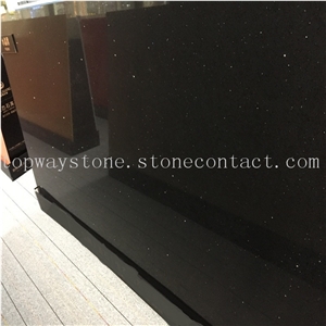 Crystal Black Quarz,Artificial Stone Slabs/Tiles/Engineered Stone