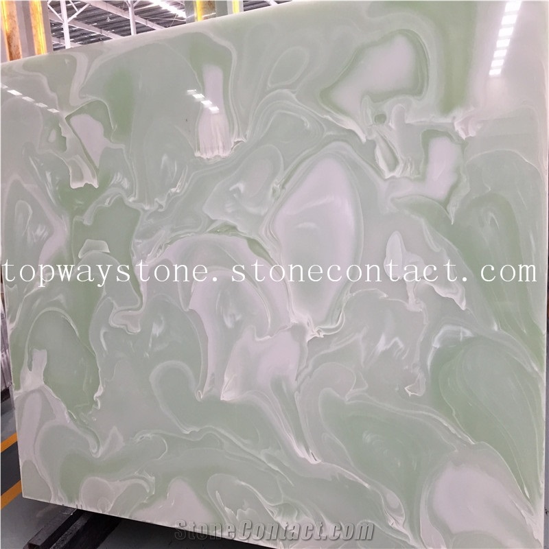 Green Artificial Onyx,Artificial Marble Stone with Big Slab and Tiles