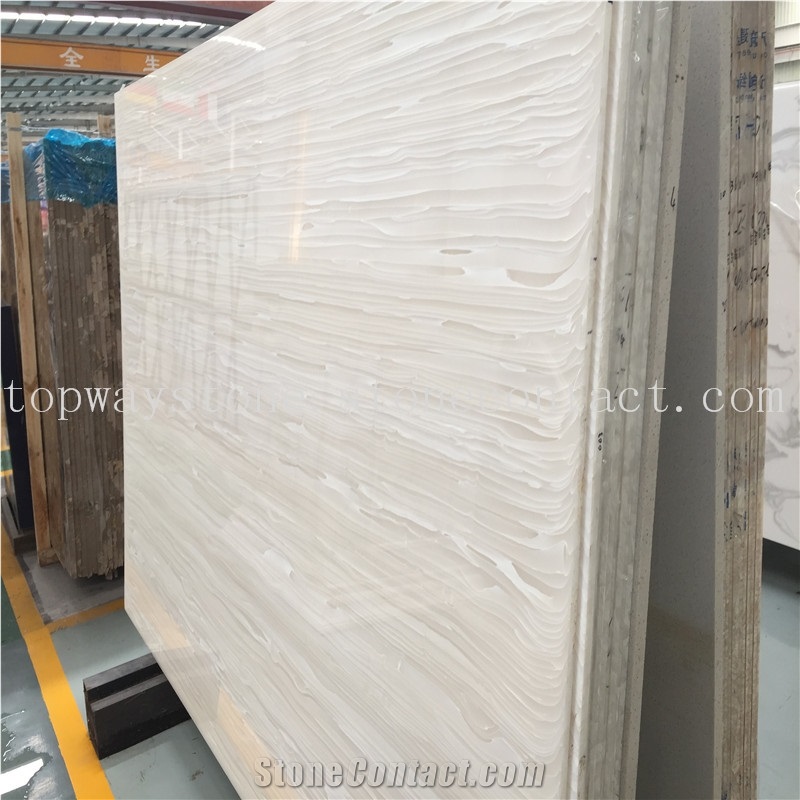 Silver Wood Vein Patterns Artificial Marble ,Translucent Wood Vein Artificial Marble