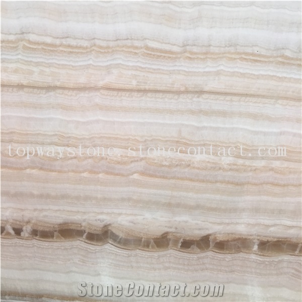 Straight Grain White Onyx Slabs&Suitable for the Project&Floor&Wall Decoration