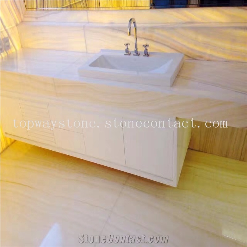 Straight Grain White Onyx Slabs&Suitable for the Project&Floor&Wall Decoration