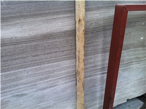 China Dark Grey Wooden Grain Marble Polished Tiles&Slabs